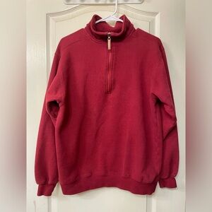 Lee Red Zip Up Sweater Fleece Comfort Medium